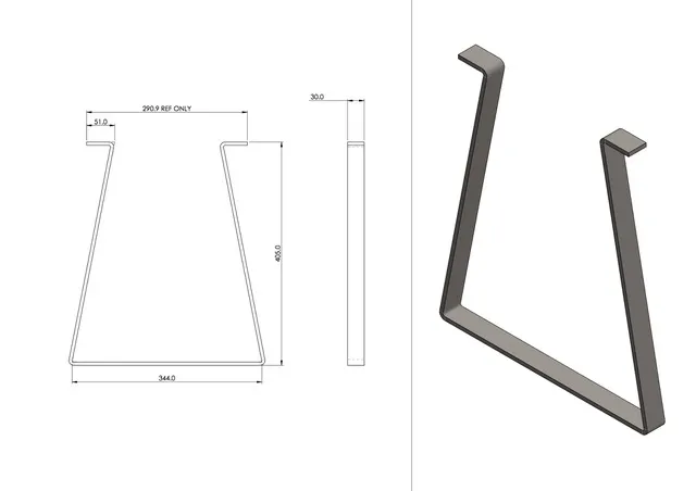 Black steel coffee table legs 2